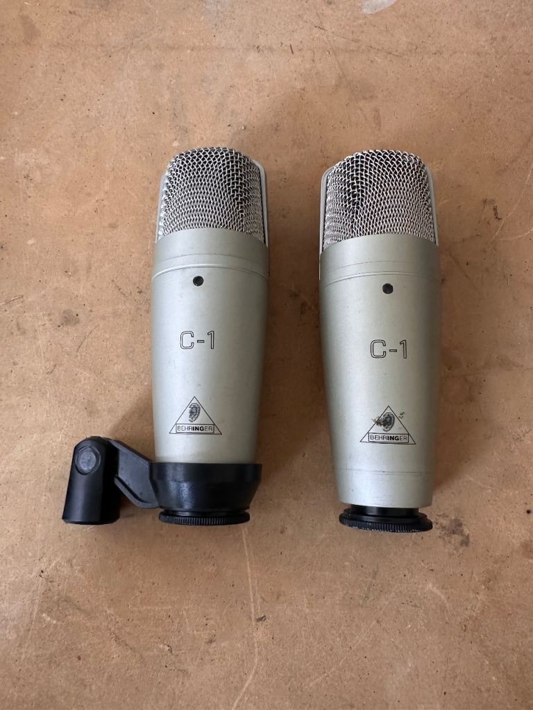 2x Behringer C-1 Studio Condenser Mics | Working | XLR Recording Microphones