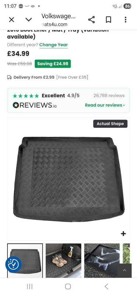 VW Tiguan boot tray