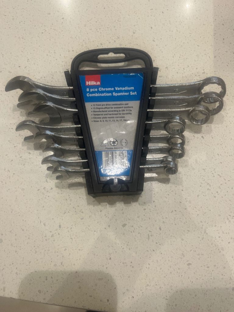 Hilka 8-Piece Chrome Vanadium Spanner Set - NEW