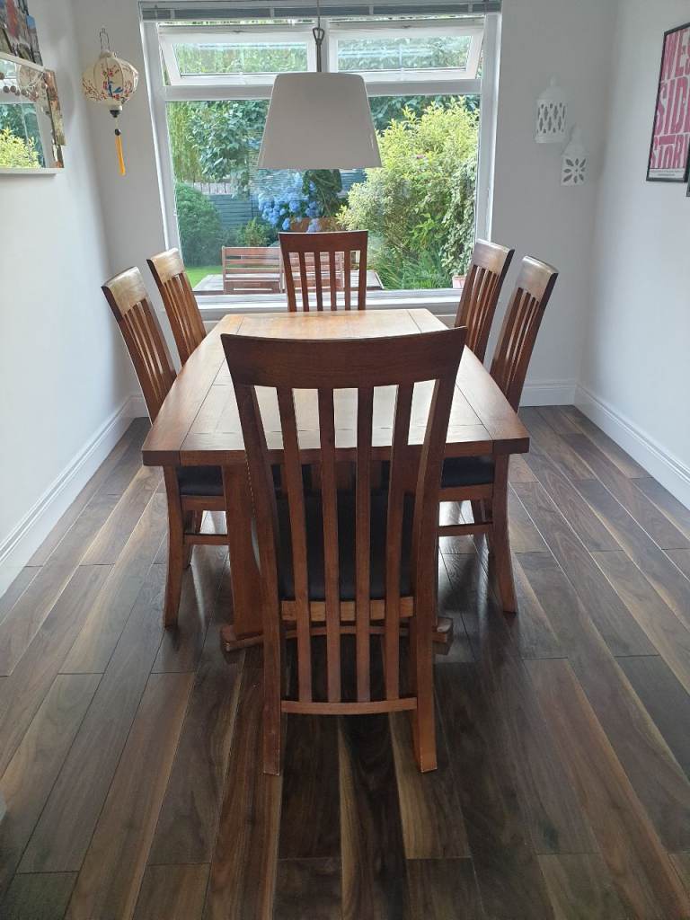 Creations dining table & 6 high back chairs