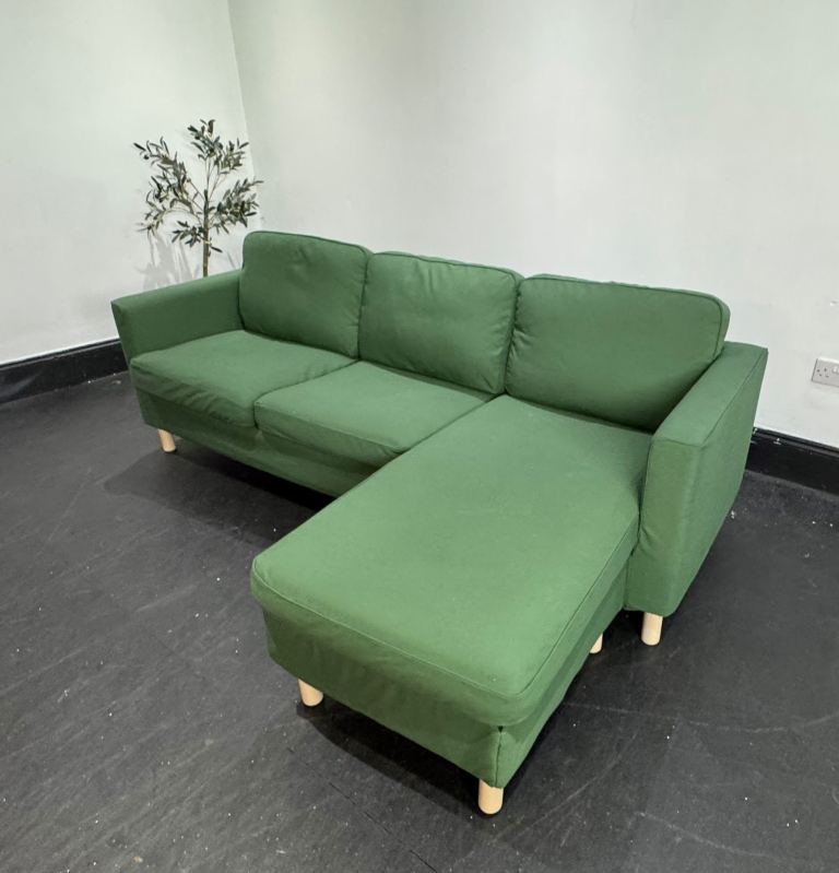 IKEA Green Chaise Style 3 Seater Sofa  Chaise be can go either side  £250 Free Local Delivery 