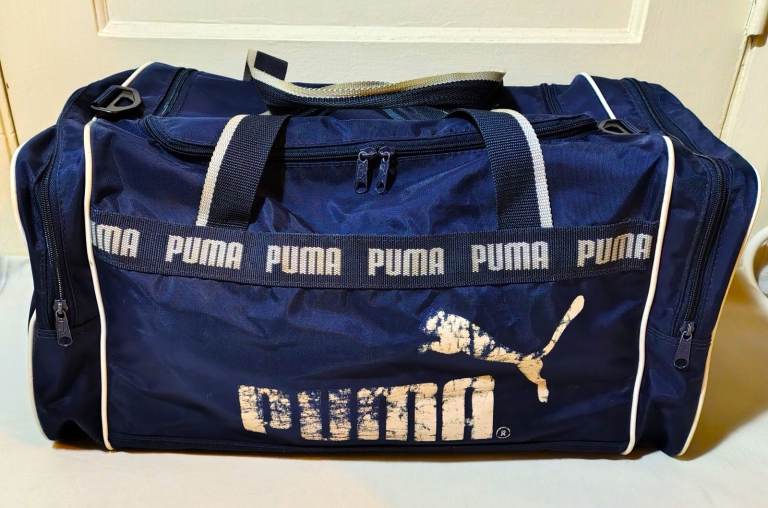 image for Puma Classic Retro Vintage Holdall Blue Sports Bag