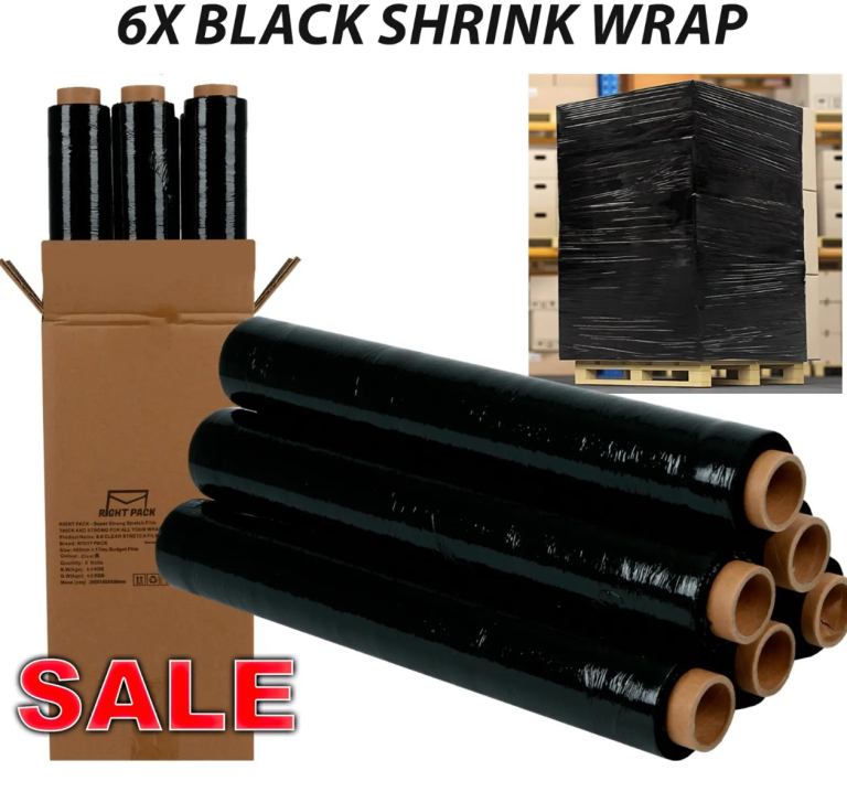 Black Shrink Wrap 6 Rolls