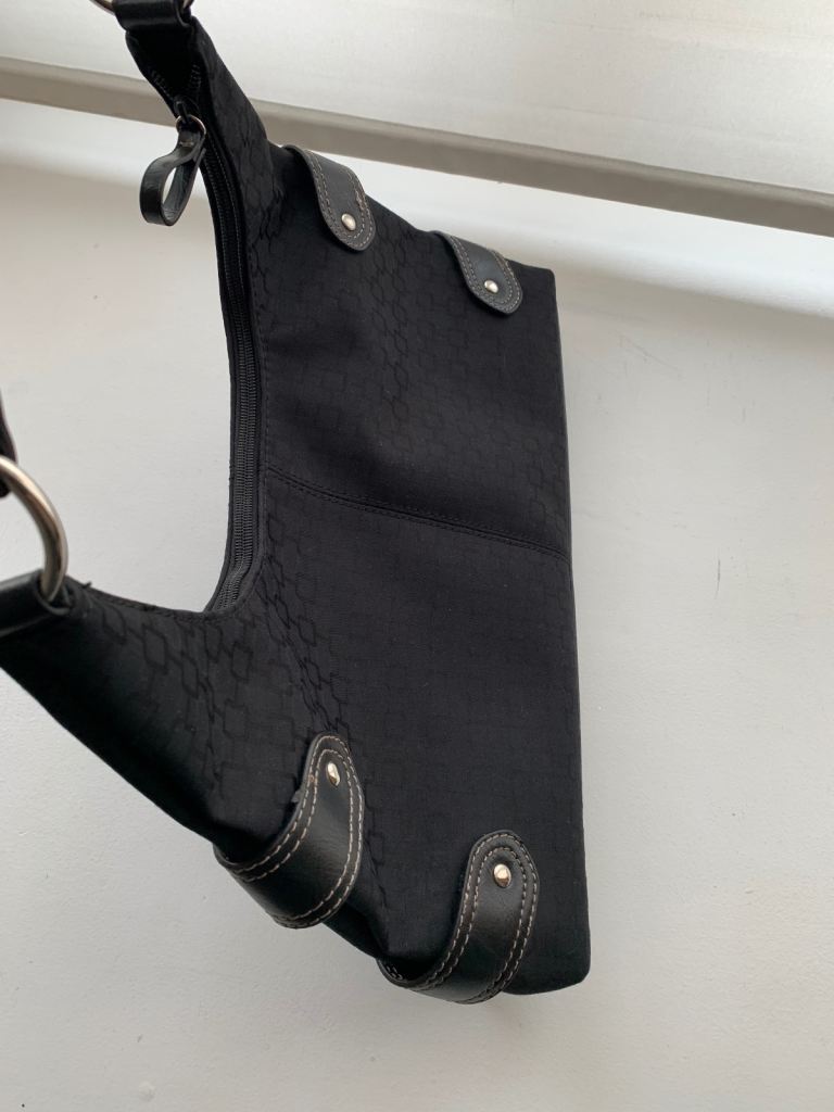 Ladies Nine West Classic Black Canvas Top Handle Handbag