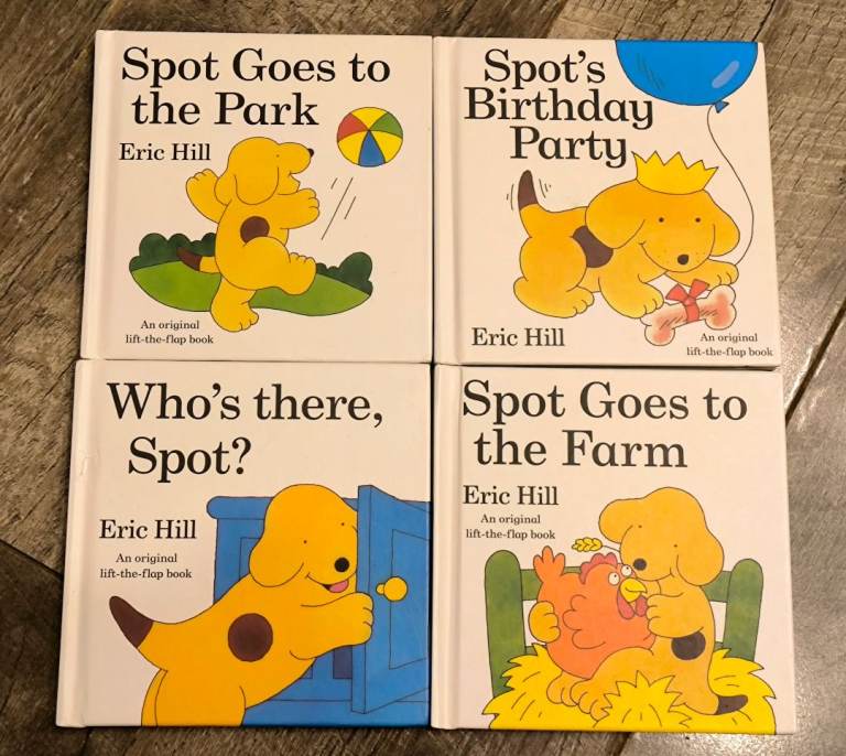 Eric Hill 4 Lift the Flap Books Collection Spot Goes to the Farm Spot's Birthday Party Who's there