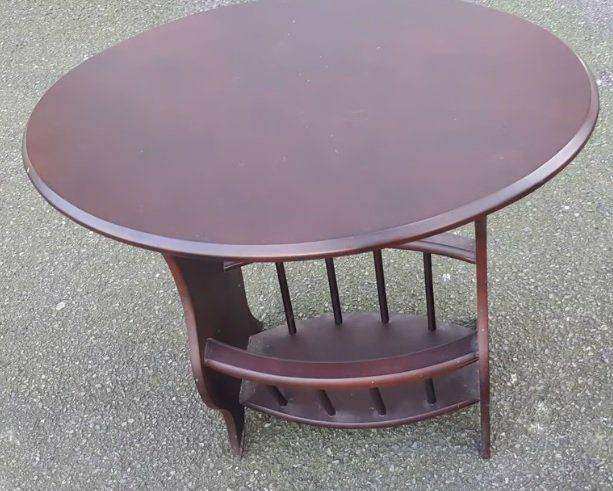 Vintage look Modern wooden retro side table with magazine rack / storage underneath