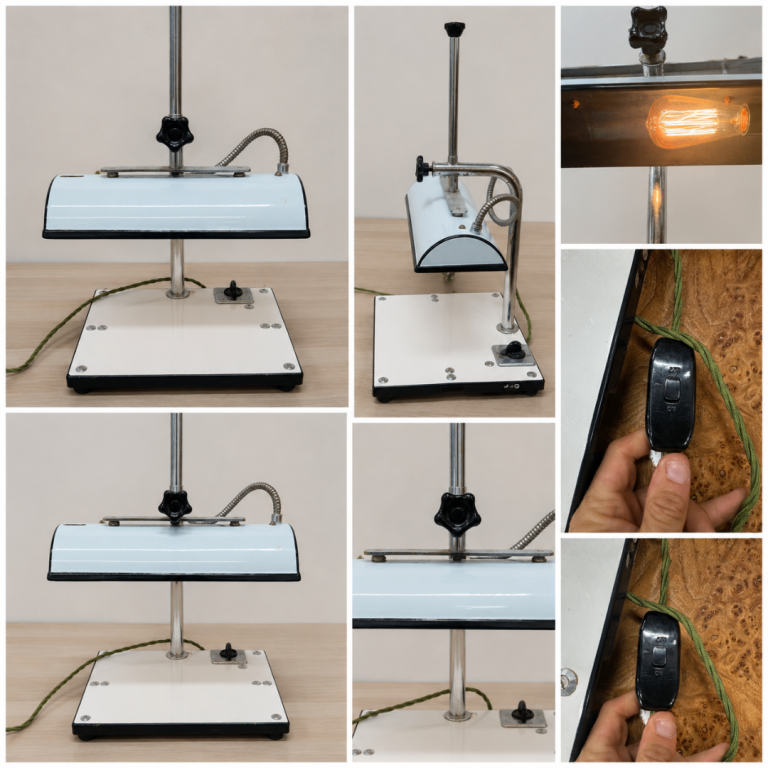 Vintage Industrial Inspection / Task Lamp – Adjustable Workshop Desk Lamp