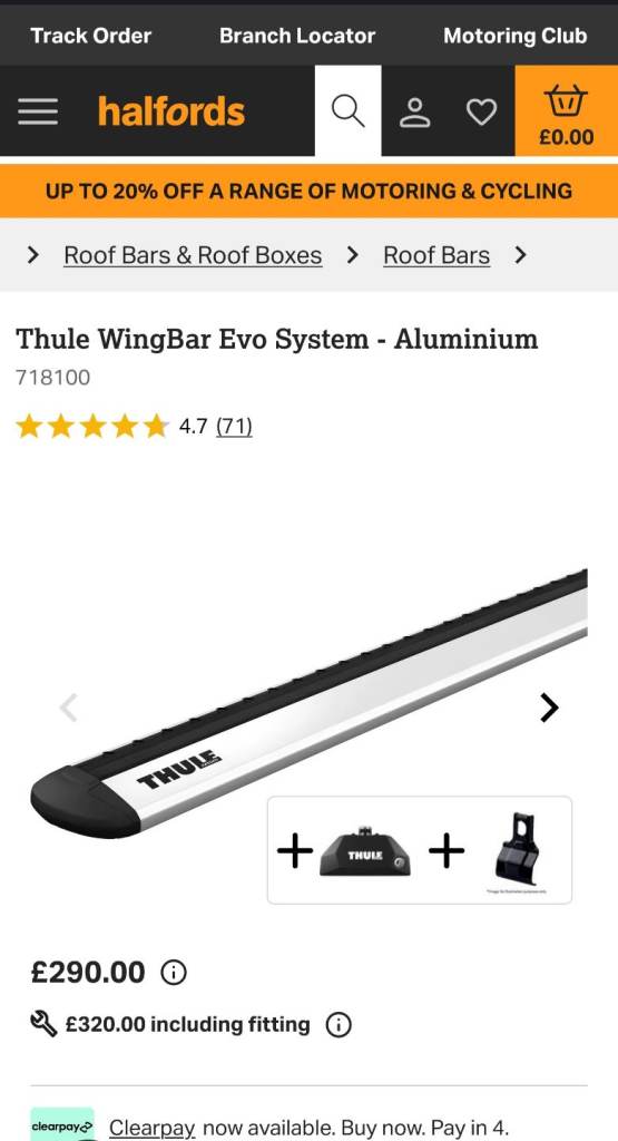 Thule WingBar Evo System Roof Bars