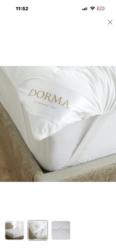 Single Dorma Mattress Topper - White, As Good As New