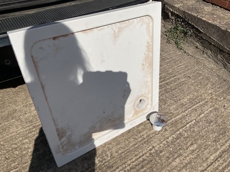 White square shower tray, unused, ideal for landlords, 4 available, landlords 
