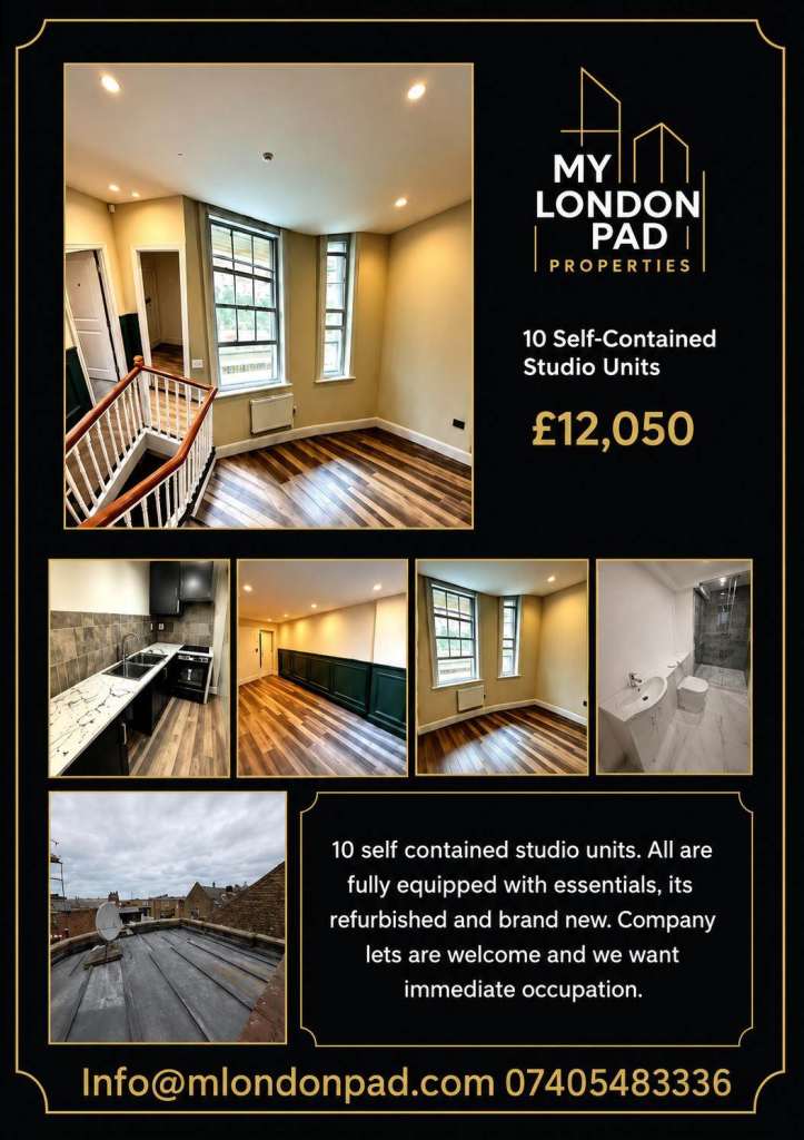 🏡 Entire Block of 10 Studio Units Available – Bromley High Street, BR1 | Company Lets Welcome