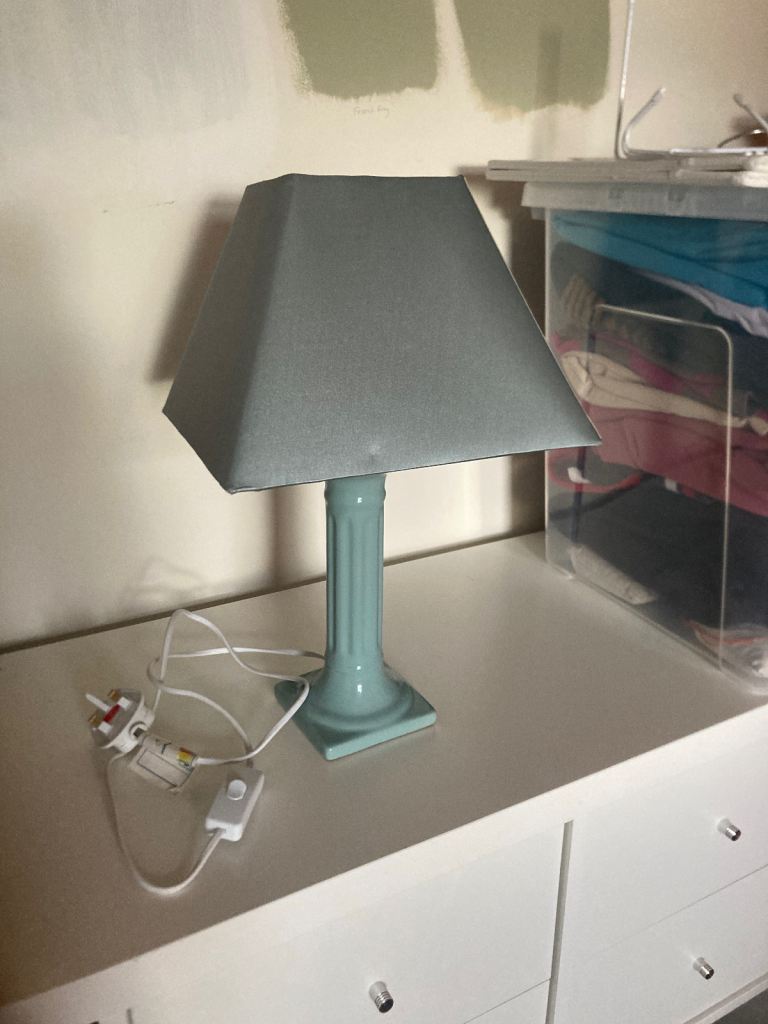 Teal / turquoise lamp and shade 