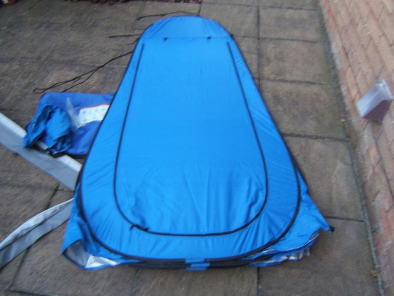 VW Caddy Rear Door Cover Awning, Camp Hob, Outwell Fridge Cooler, Toilet Tent