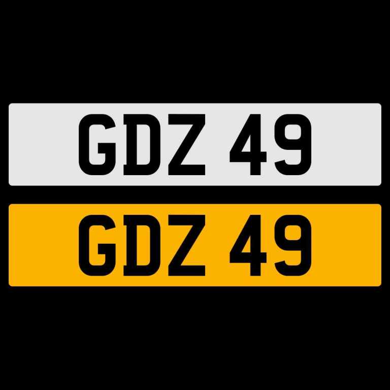 GDZ 49 NUMBER PLATE REGISTRATION NUMBERPLATE CHERISHED DATELESS NORTHERN IRISH NI