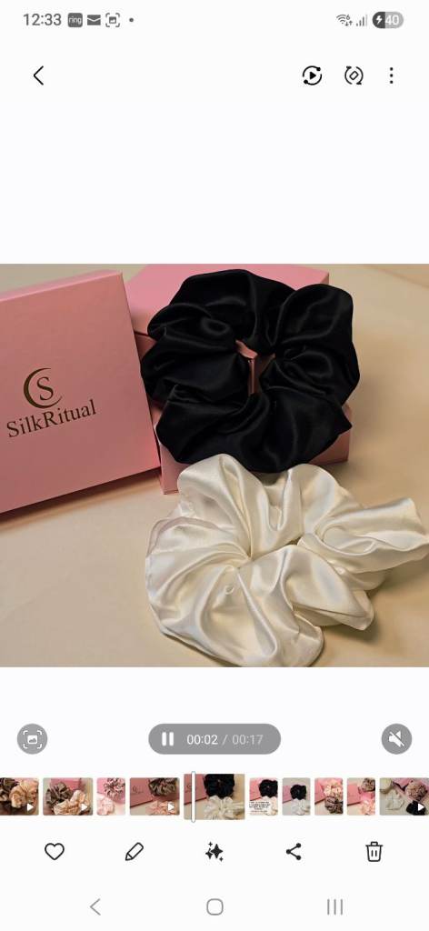 Silk Scrunchies 100 percent Silk Gift Box Set SilkRitual