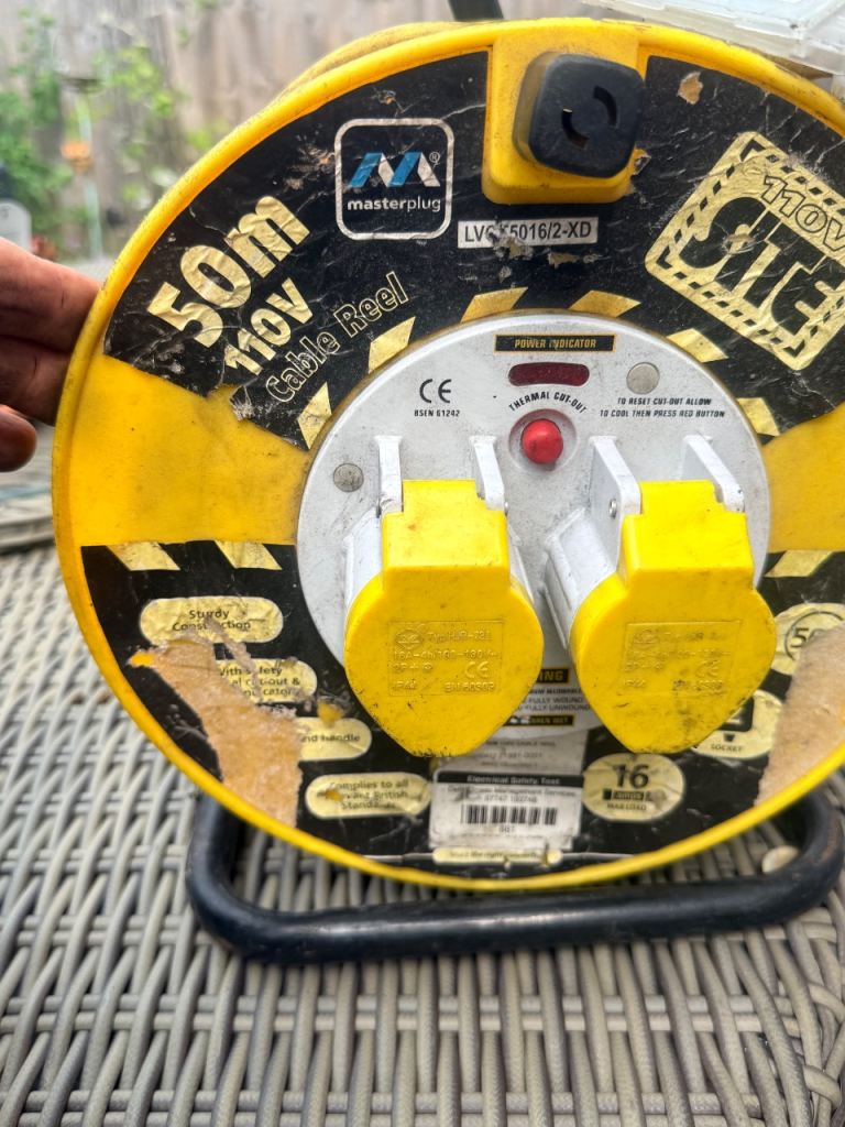 Masterplug 50m 110V Cable Reel - Site Ready