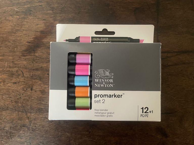(USED ONCE) Winsor & Newton Promarker Set 2 - 12+1 Markers, As Good As New