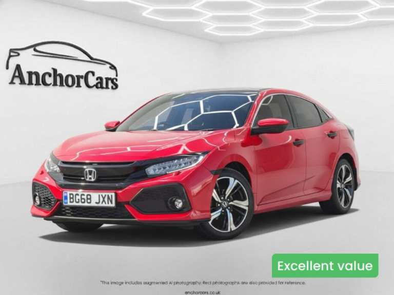 2018 Honda Civic 1.0 VTEC Turbo EX Hatchback 5dr Petrol CVT Euro 6 (126 ps) Hatchback Petrol Auto...