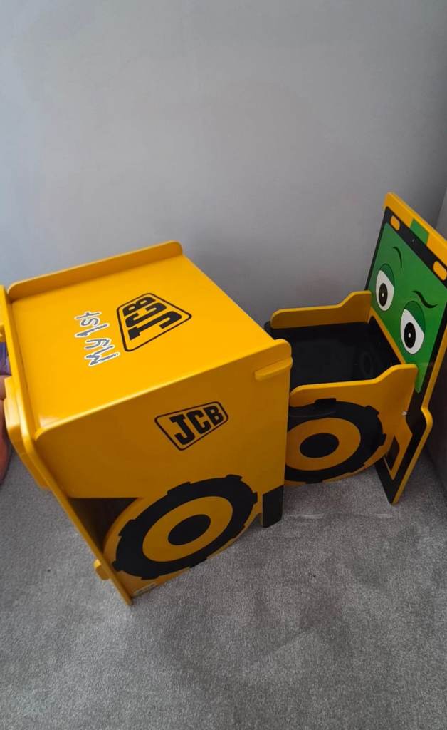 Kids Desk and Chair Plus Storage Bins- My First JCB