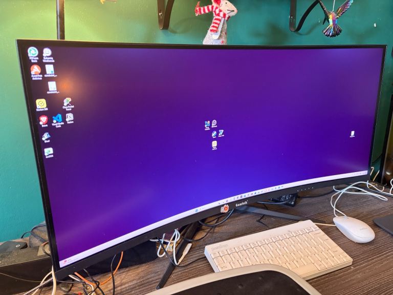 Ultra wide curved monitor details in third image