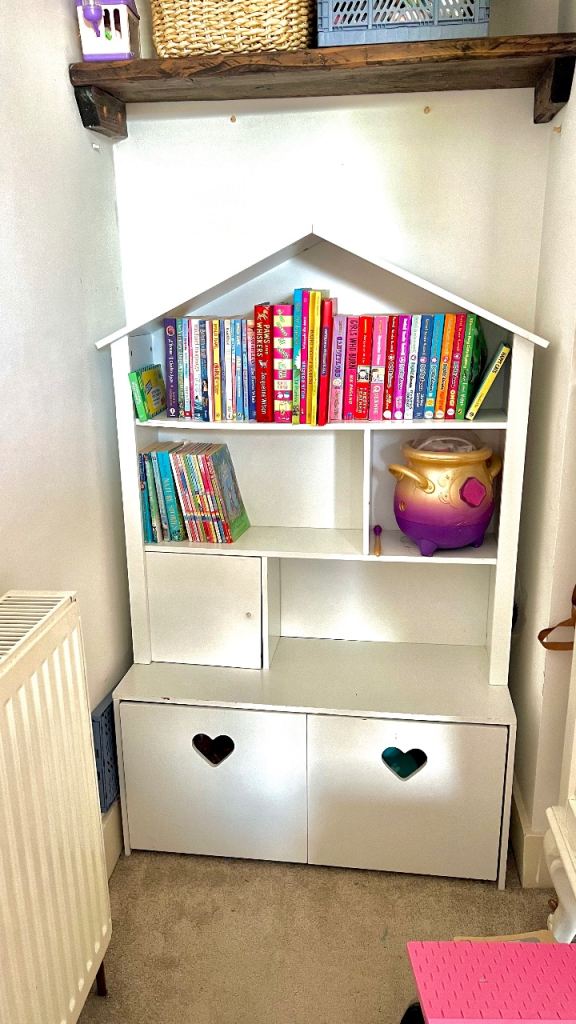 White Kids Bookcase with Storage Drawers – Good Condition