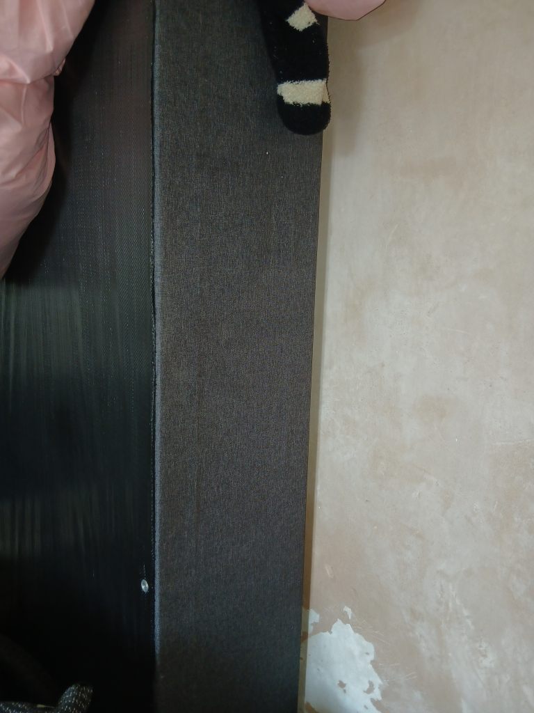 Single gray bed and headboard 