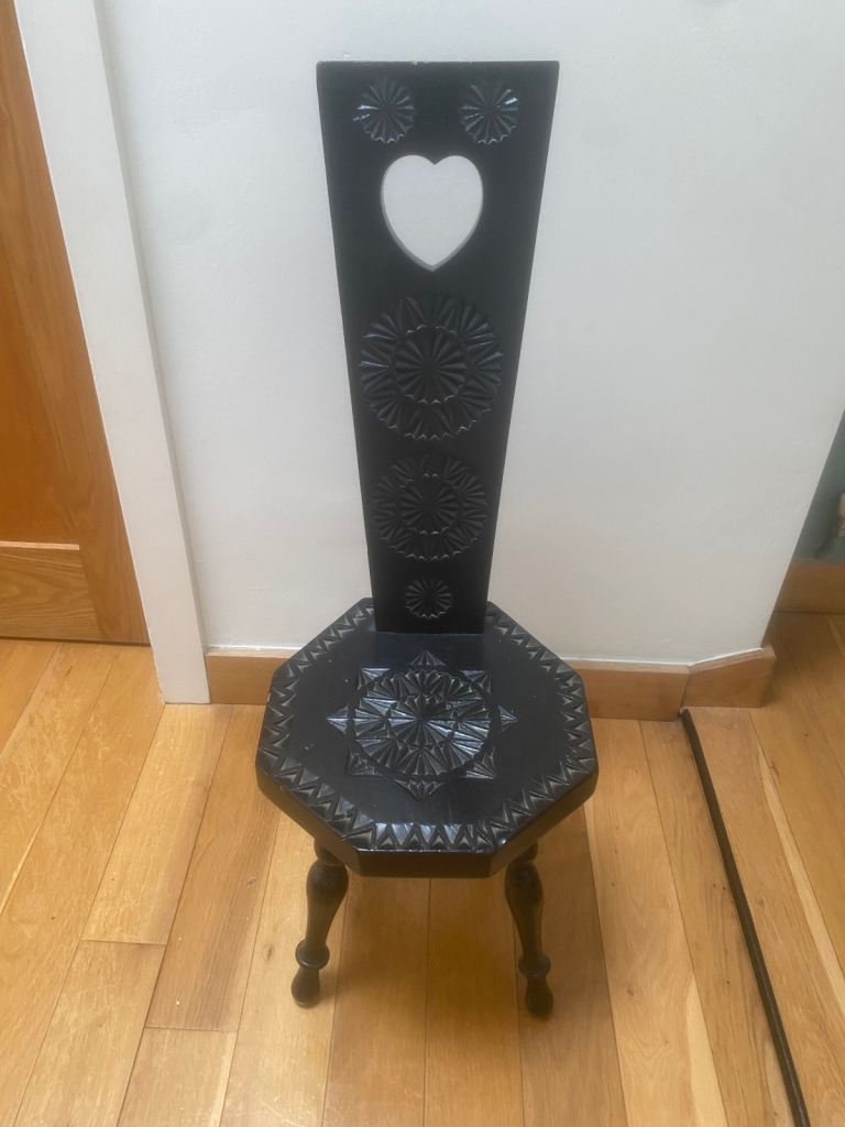 Antique Ebonised Spinning Chair 