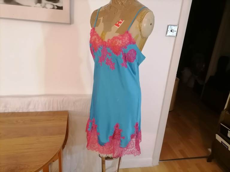 image for French Designer MARJOLAINE Exquisite Luxury Pure Silk Slip Dress. Vgc. Size : M 