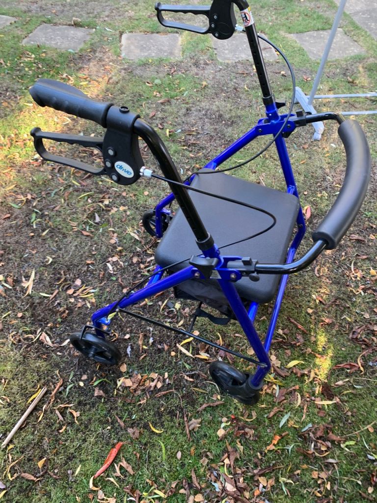 Drive Medical Blue Mobility Walker with Seat – Good Condition