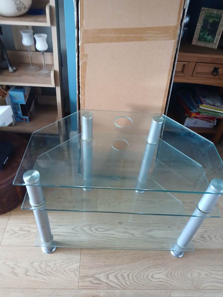 Glass tv stand