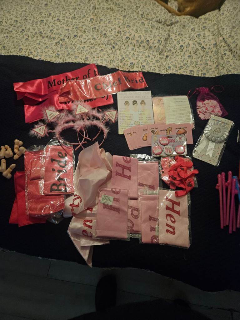 Hen Party Accessories Bundle – Pink & Red, Brand New