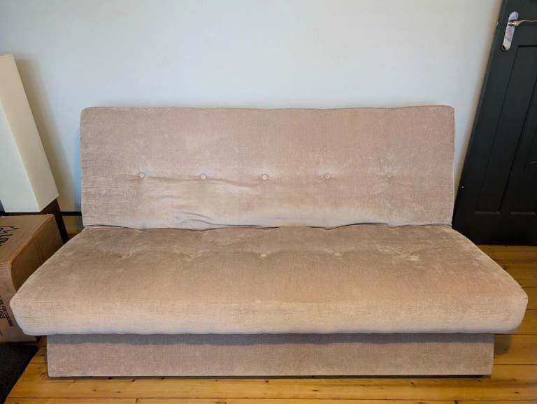 Chenille clic clack futon sofa bed with storage