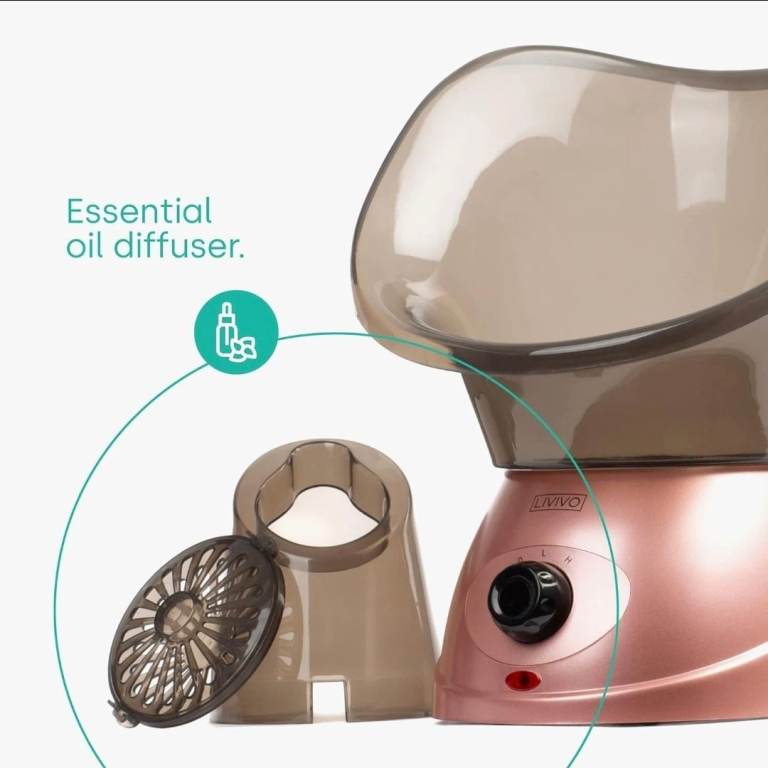 Livivo Facial Steamer Rose Gold Face Mist Skin Sauna