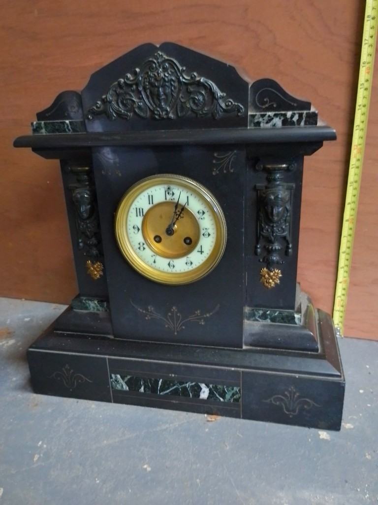 Slate and marble antique clock