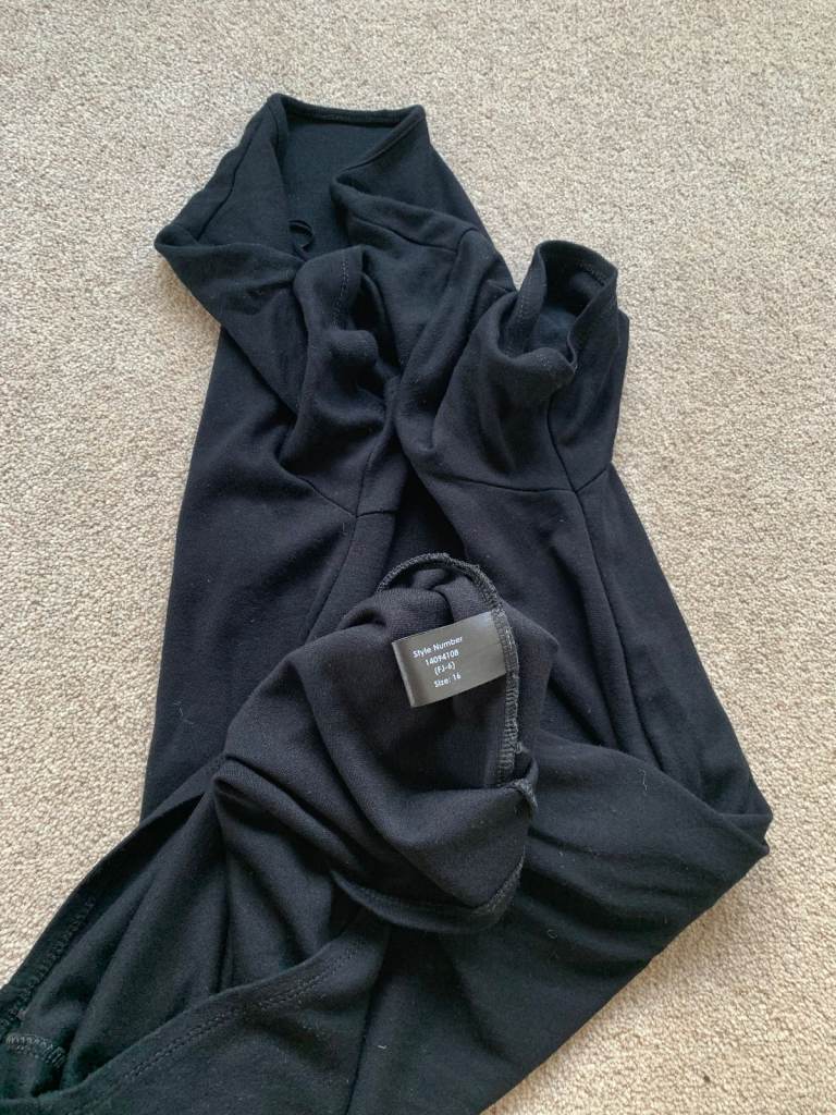 Black Pocket Stud Detail Slouch Dress from Roman UK size 16