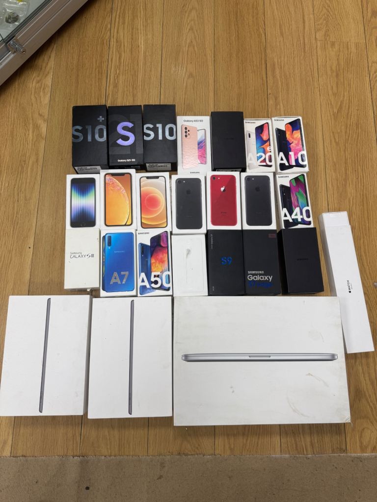 APPLE IPHONE, MACBOOK PRO, IPAD, APPLE WATCH SAMSUNG EMPTY BOXES ONLY X25 