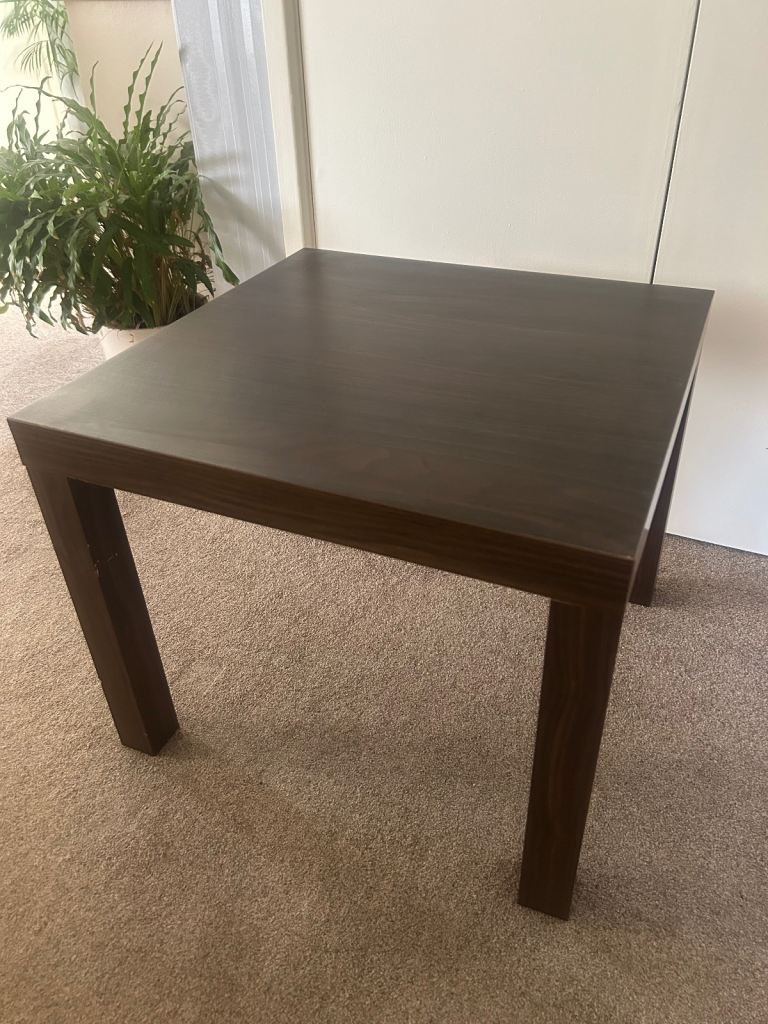 Dark wood square side/coffee table