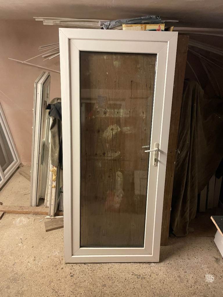 UPVC DOOR 203 x 90 cm - UPVC DOUBLE GLAZED DOOR - CLEAR TOUGHENED GLAZING (REF: DX203)