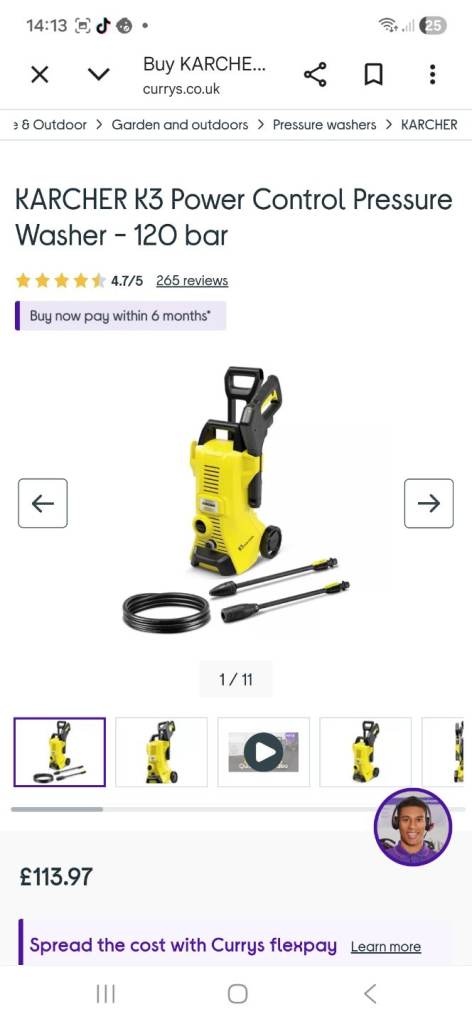(NEW) KARCHER K3 POWER CONTROL PRESSURE WASHER - 120 BAR