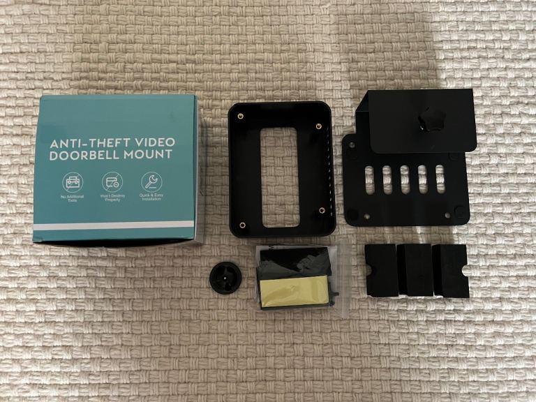 No-drill Anti-theft mount for video doorbell