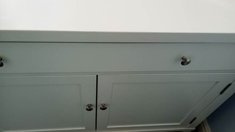 White painted solid wood computer desk 