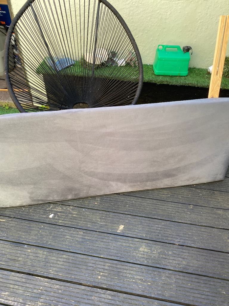 Grey suede/velvet double head board only few months old 