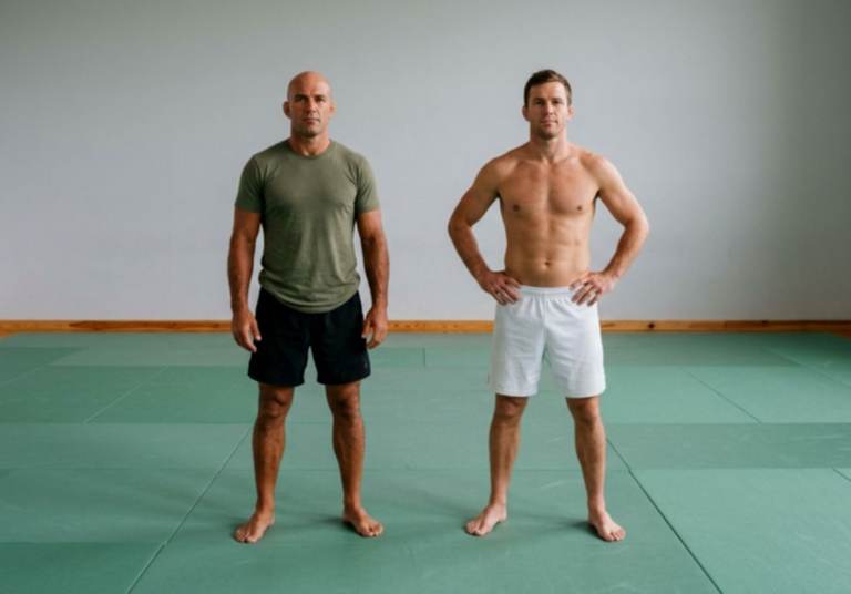 Submission wrestling, grappling or No-Gi Brazilian Jiu-Jitsu (BJJ) training buddy