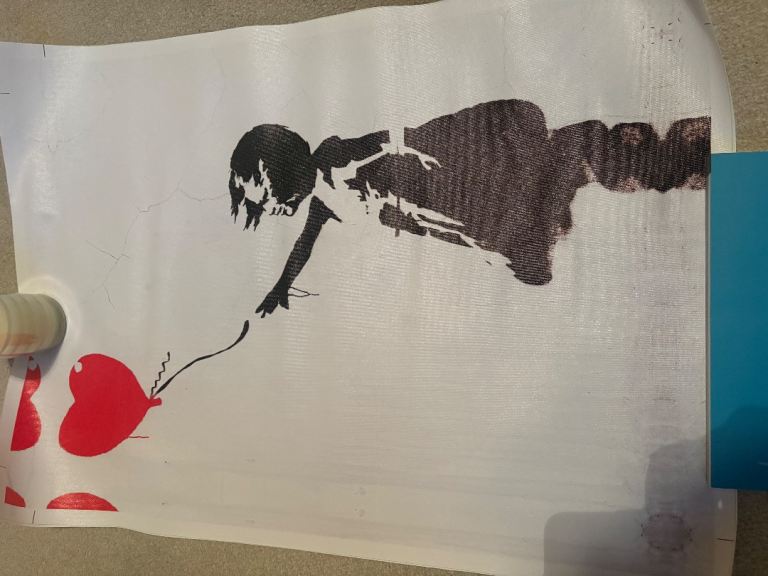 Banksy Balloon Girl Linen picture – Good Condition 