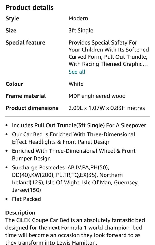 Kids Car bed for sale