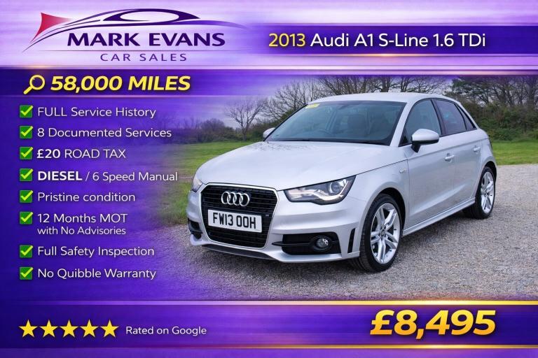 2013 Audi A1 1.6 TDI S Line 5dr HATCHBACK Diesel Manual