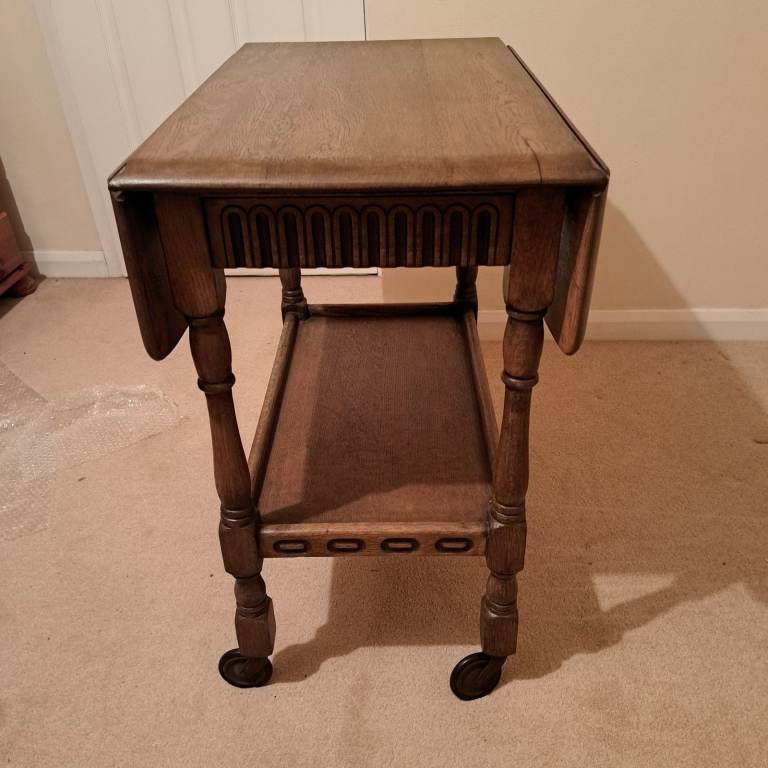Mid century 1960s oak hostess trolley