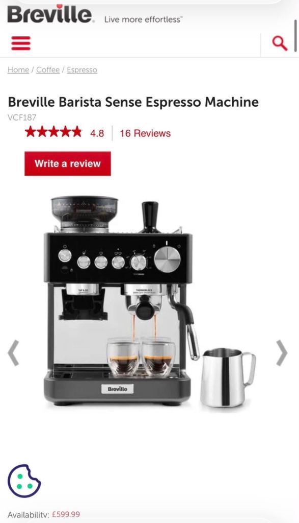 Breville Barista Sense Espresso Machine Brand New