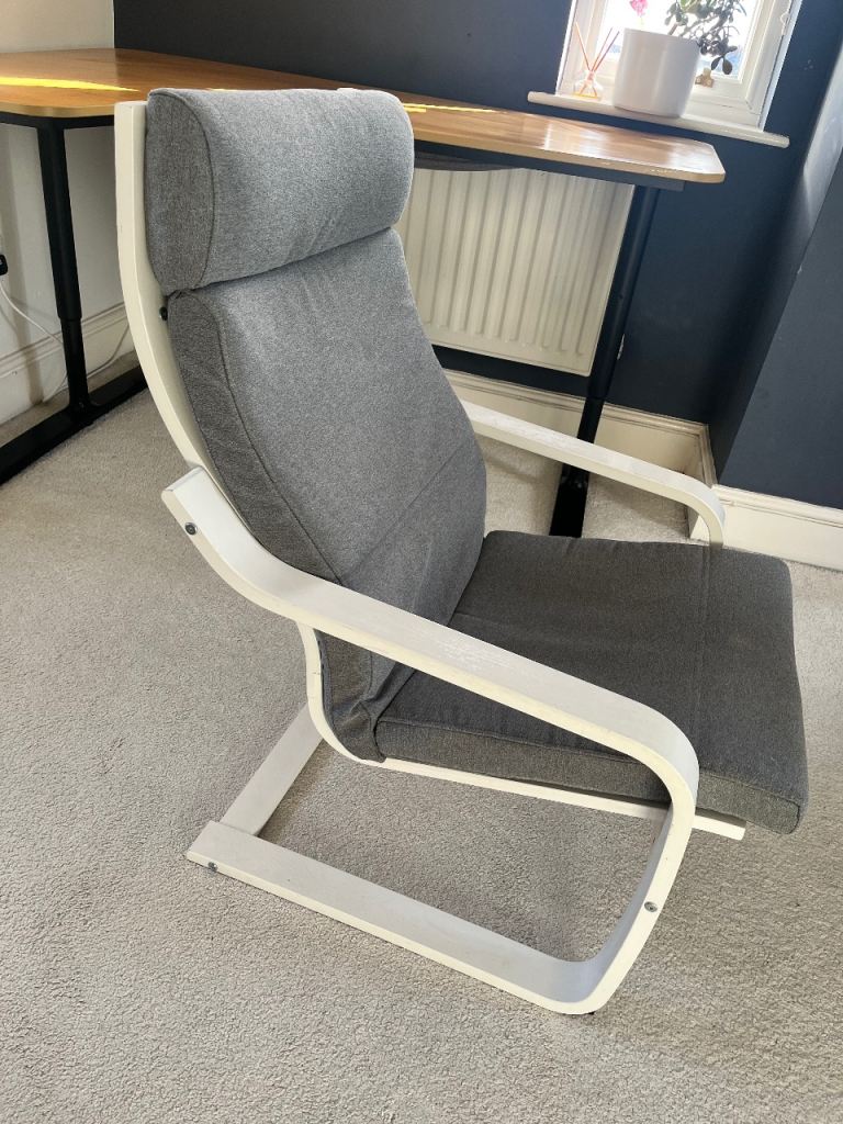 IKEA POÄNG Armchair – Grey & White