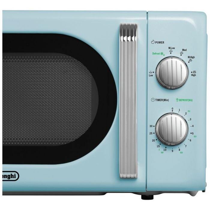 De'Longhi Argento Flora Retro Microwave 800W 20L – Blue, Very Good Condition